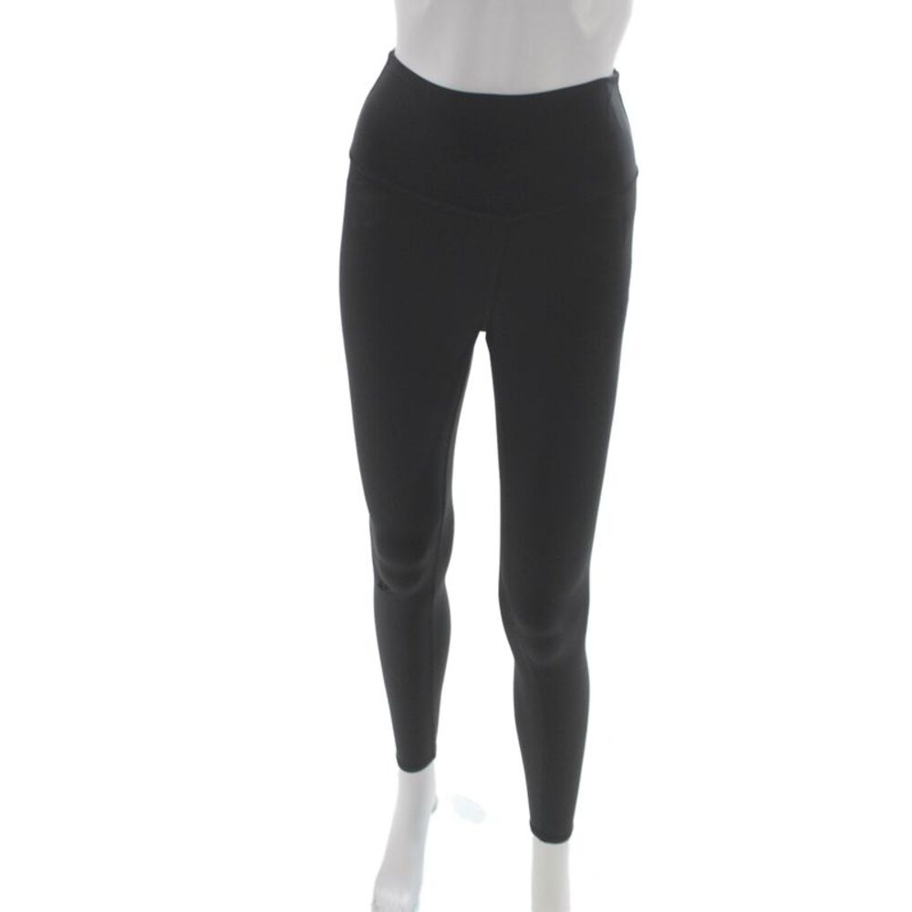 Alo Womens Black Ankle Leggings Spandex Athleisure Solid Fall Size S